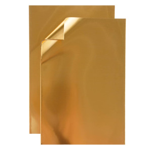 Aluminiumblech, 5 Blatt gold / gold(30 x 20 cm)