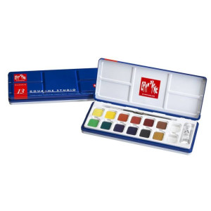 Caran d'Ache Gouache Farbkasten Wasserfarben 12 Näpfli