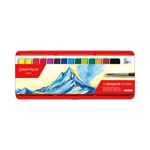 Caran d'Ache Gouache Farbkasten Wasserfarben 15 Farben