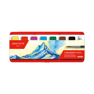 Caran d'Ache Gouache Farbkasten Wasserfarben 8 Farben