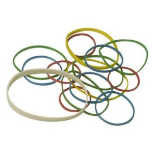 Gummiband farbig sort. 25g