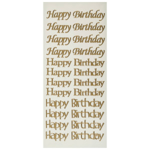 Sticker, Happy Birthday gold (100 x 230 mm)